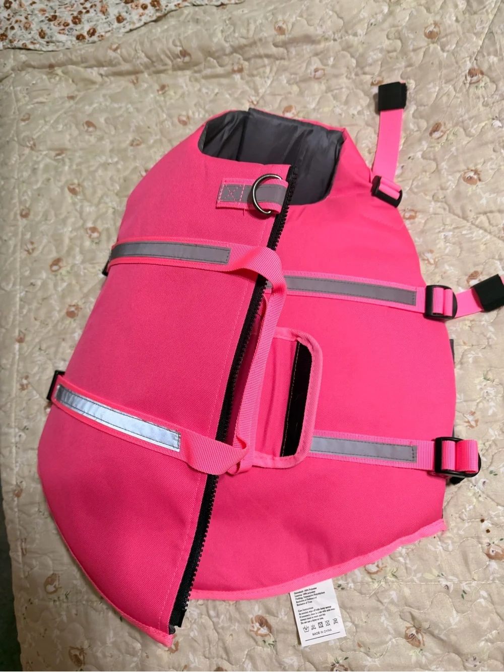 & Other Stories Gray and Hot Pink Dog Life Jacket